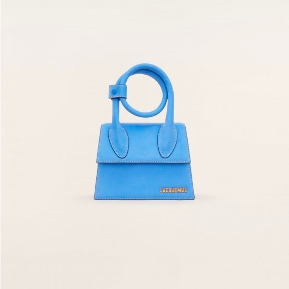 JACQUEMUS LE CHIQUITO NOEUD BLUE SUEDE